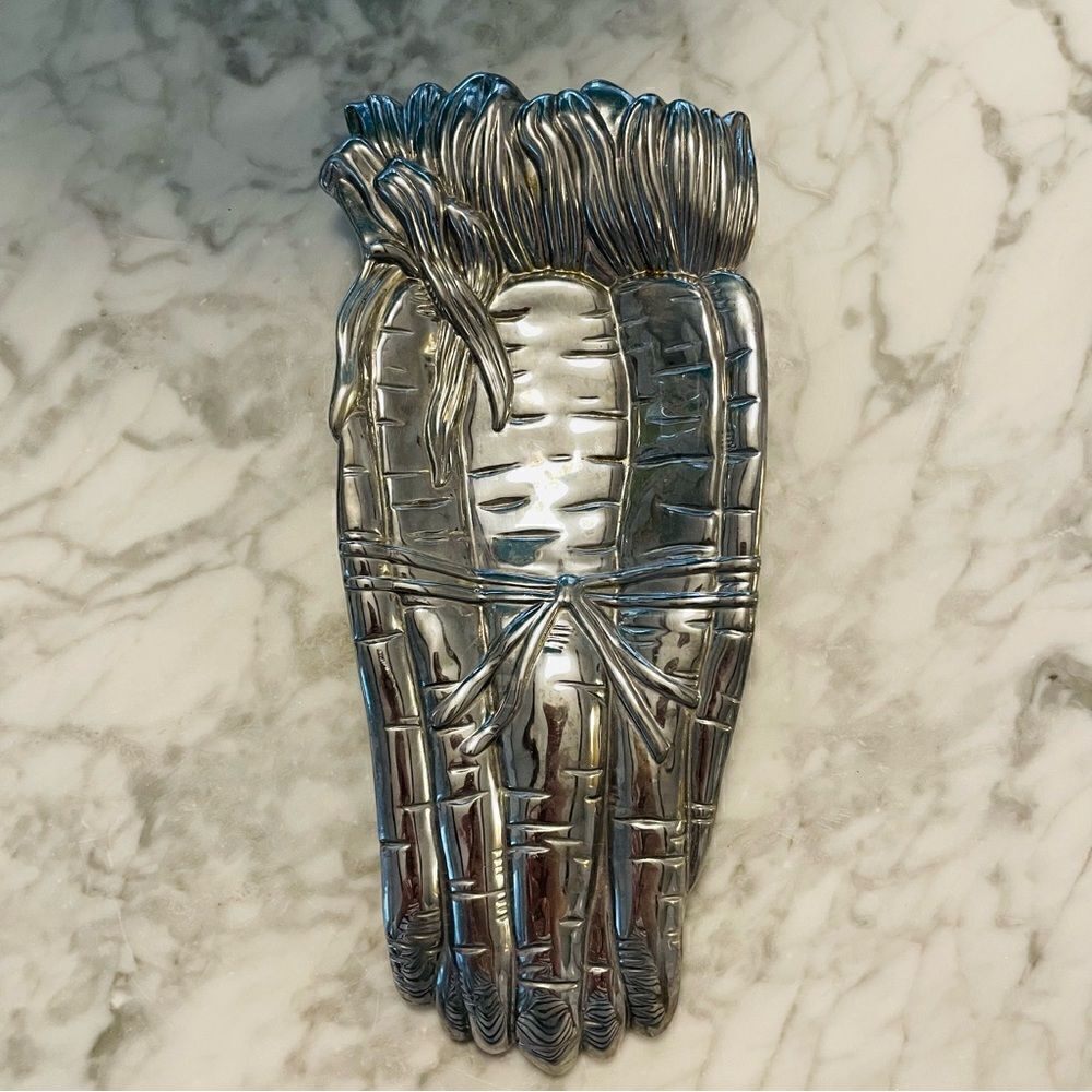 Vintage Fitz and Floyd Silver Carrot Dish